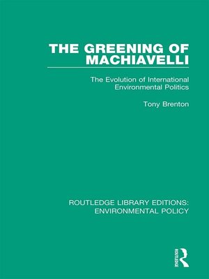 cover image of The Greening of Machiavelli